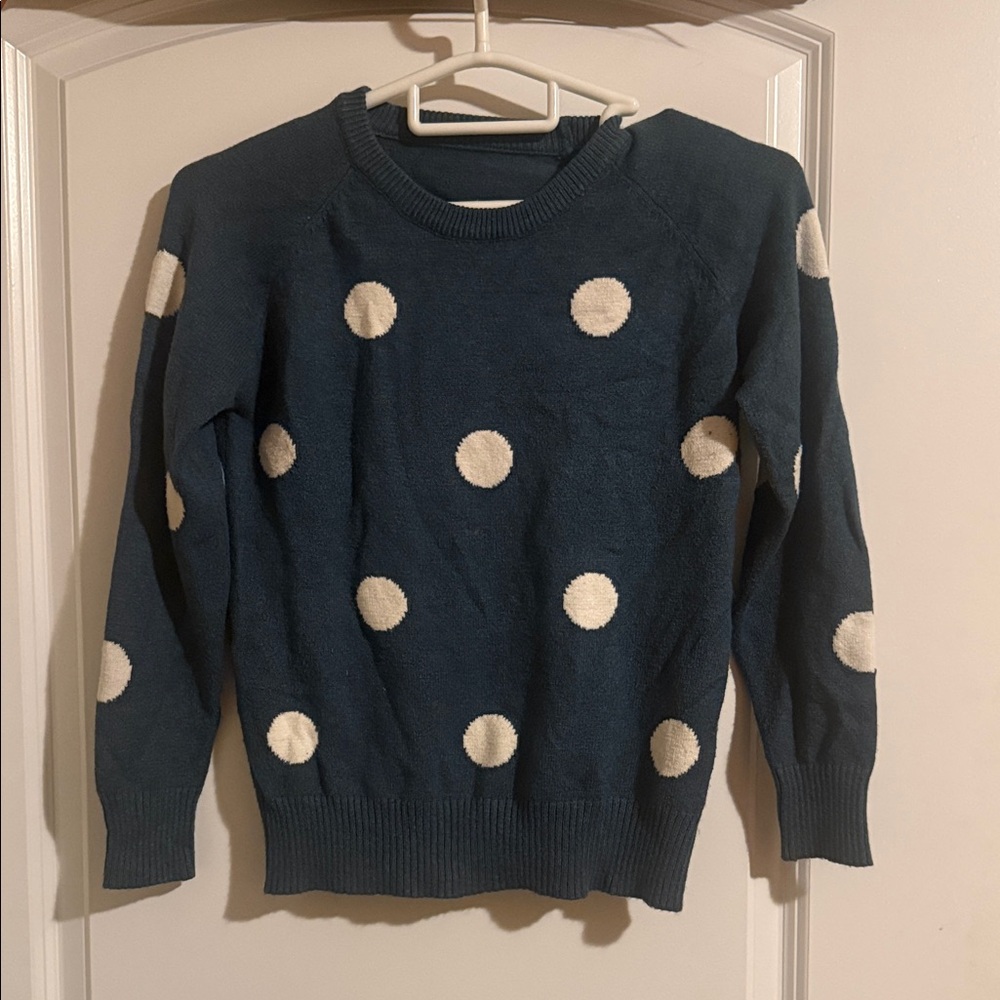 Teal Polka Dot Sweater